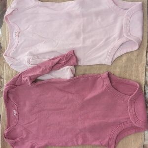 Child of mine Pink long sleeve onesies 6-9